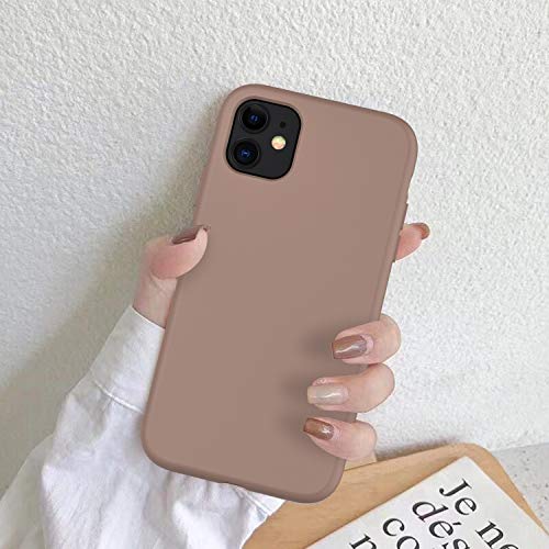 DEENAKIN iPhone 11 Case with Screen Protector,Soft Flexible Silicone Gel Rubber Bumper Cover,Slim Fit Shockproof Protective Phone Case for iPhone 11 6.1" Light Brown