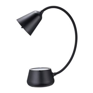eye-caring portable charging desk lamp metal hose touch stepless dimming memory function night light for learning and reading office lamp (color : black)