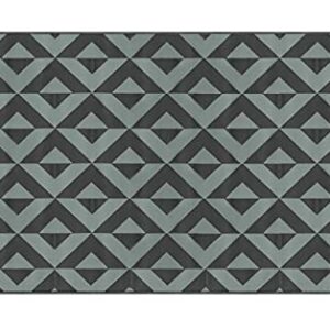 Rv Mat Patio Rug Geometric Triangle Pattern 9x16 Black/Grey