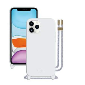 switcheasy compatible with iphone 12 pro max case - play, liquid silicone case with crossbody lanyard, adjustable fashion neck strap, full-body shockproof protection, screen & camera cover - white