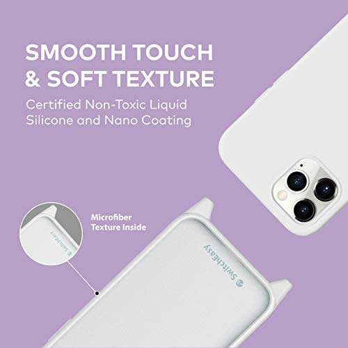 SwitchEasy Compatible with iPhone 12 Pro Max Case - Play, Liquid Silicone Case with Crossbody Lanyard, Adjustable Fashion Neck Strap, Full-Body Shockproof Protection, Screen & Camera Cover - White