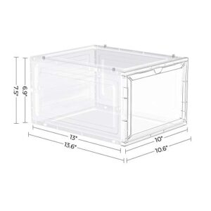 SONGMICS Shoe Boxes, Clear Shoe Organizers, Set of 12, Plastic Shoe Storage with Clear Door, Easy Assembly, up to US Size 12, Transparent ULSP032W12