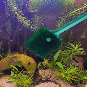 AOODOOM 3 PCS Double-Sided Aquarium Fish Tank Algae Cleaning Brush with Non-Slip Handle, Sponge Scrubber Cleaner for Glass Aquariums and Home Kitchen