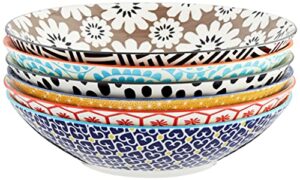 certified international chelsea all purpose porcelain bowls, set of 6, multicolor, 32 ounces