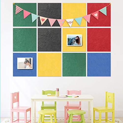 12 Pieces of Cork Board Photo Wall, Kindergarten Background Decoration, Bulletin Board Felt Wall Stickers 11.8 11.8 in