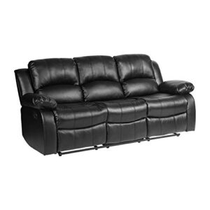 lexicon baluze double reclining sofa, black