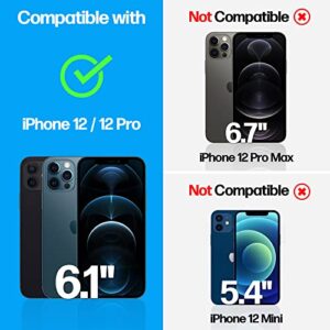 Power Theory Designed for iPhone 12/iPhone 12 Pro Screen Protector Tempered Glass [9H Hardness], Easy Install Kit, 99% HD Bubble Free Clear, Case Friendly, Anti-Scratch, 2 Pack