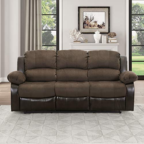 Lexicon Baluze Double Reclining Sofa, Two-Tone Brown