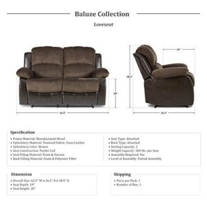 Lexicon Baluze Double Reclining Loveseat, Two-Tone Brown