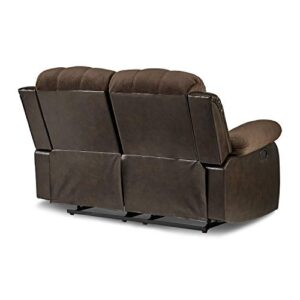 Lexicon Baluze Double Reclining Loveseat, Two-Tone Brown