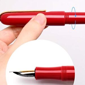 KACO Master Fountain Pen Extra Fine Nib Vivid Red Color with Alloy Pen Case