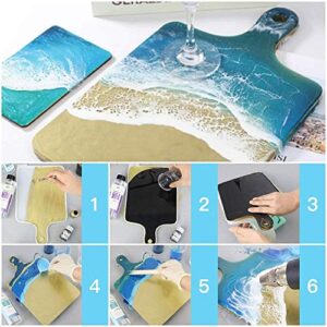 Resin Silicone Tray Molds, Casting Mold for Epoxy Resin, DIY Resin Large Serving Rectangle Shape Handle Board for Home Decoration-Crafting Agate Geode Rolling Tray