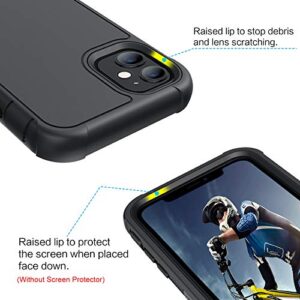 BENTOBEN iPhone 11 Case, Phone Case iPhone 11, Heavy Duty 3 Layers Shockproof Full Body Rugged Hybrid Hard PC Bumper Drop Protective Men Boys Cover for iPhone 11 with Kickstand Belt Clip Holster,Black