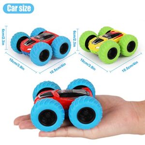 M SANMERSEN Flip Cars - 2 Pack Rotating Stunt Car Toys for 3 4 5 6 Year Old Boys - Push and Go Vehicle Monster Toy Trucks Boys Girls Gifts