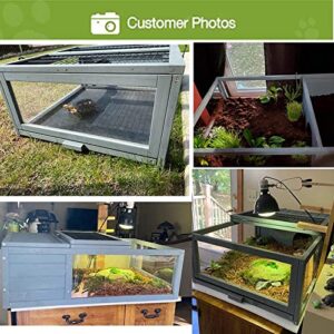 Tortoise House Large Tortoise Habitat Cage, Indoor Outdoor Transparent Tortoise Enclosure Turtle Habitat for Small Animals, Easy Assembly, Wooden
