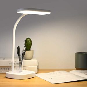 Eye-Caring Charging Plug-in Desk Lamp LED Pen Holder Touch Dimming Eye Protection Multifunctional Table Lamp for Study and Work Office lamp (Color : White)