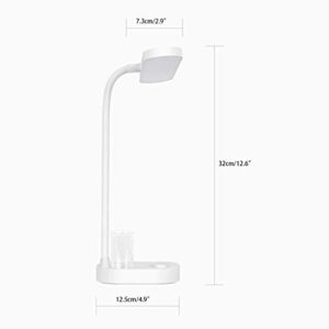 Eye-Caring Charging Plug-in Desk Lamp LED Pen Holder Touch Dimming Eye Protection Multifunctional Table Lamp for Study and Work Office lamp (Color : White)