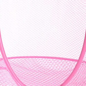 2Pcs Stuffed Animal Storage Foldable Stuffed Animal Net or Hammock Organizer, 4 Compartments Hanging Mesh Toy Storage Hammock for Kid Room Toys, Gloves, Hats, Socks（Pink）