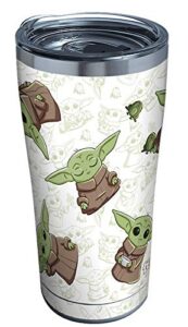 tervis triple walled star wars - the mandalorian child playing insulated tumbler cup keeps drinks cold & hot, 20oz, stainless steel