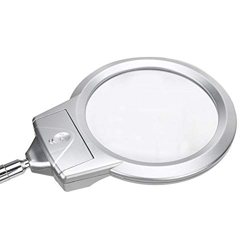 Magnifier Lamp, LED Magnifying Clamp 2.25X and 5X Magnification Read Magnifier Readings Lighting Suitable for Reading Lighting Manual and Appraisal Use