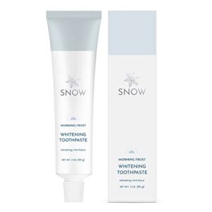 snow whitening toothpaste, morning am toothpaste, no fluoride, no sulfate, non-gmo snow toothpaste whitening teeth oral care product, pairs w/whitening strips - peppermint flavor (morning frost)