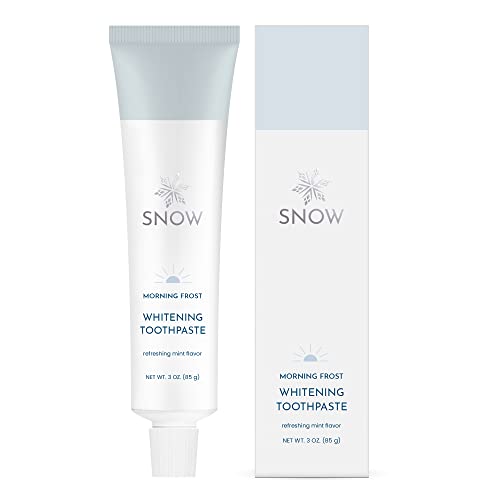 SNOW Whitening Toothpaste, Morning AM Toothpaste, No Fluoride, No Sulfate, Non-GMO Snow Toothpaste Whitening Teeth Oral Care Product, Pairs w/Whitening Strips - Peppermint Flavor (Morning Frost)