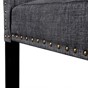 Yaheetech Dining Chairs with Rubber Wood Legs and Non-Woven Fabric Armless Chairs for Kitchen Living Room Hotel Wedding Lounge Reception, Set of 6, Dark Gray