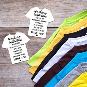 50 T-Shirt Washing Instructions Cards - Care instruction