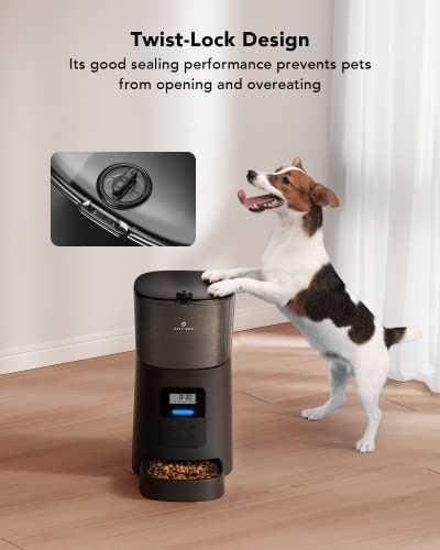 PETLIBRO Automatic Dog Feeder 6L Auto Dry Food Dispenser for Large Breed with Lock Lid for Naughty Pet, Timed Cat Feeder Low Food LED Indication with Anti-Clog Design Up to 50 Portion & 6 Meals Daily