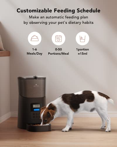 PETLIBRO Automatic Dog Feeder 6L Auto Dry Food Dispenser for Large Breed with Lock Lid for Naughty Pet, Timed Cat Feeder Low Food LED Indication with Anti-Clog Design Up to 50 Portion & 6 Meals Daily