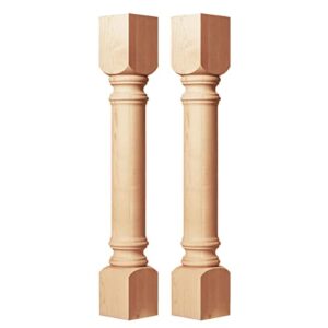 35 1/2-inch h 5-inch w 5-inch d cabinet columns, btowin 2pcs unfinished tapered rubberwood replacement island legs for large dining table & kitchen table