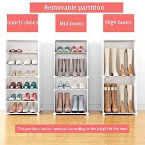 MAGINELS Portable Shoe Rack, 36-Pair DIY Shoe Storage Shelf Organizer, Plastic Shoe Organizer for Entryway, Shoe Cabinet with Transparent Doors, White