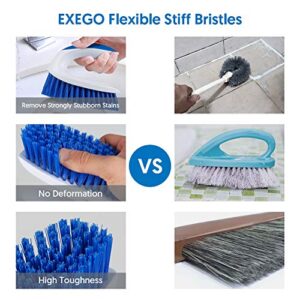 Scrub Brushes for Cleaning Shower,EXEGO Stiff Bristles Brush Cleaning Brushes for Household Use Heavy Duty Bathroom Shower Scrubbing Brush for Cleaning Shower,Bathroom,Floor,Tub,Tile,Kitchen (2 Pack)