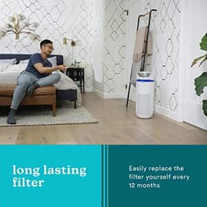 Homedics 5-in-1 UV-C Air Purifier - 360-Degree HEPA Filter for 1,659 Sq Ft, Extra Large Air Purifiers for Bedroom and Home, Essential Oil Pads, Built-In Timer, 5 Speed Settings for Large Rooms, White