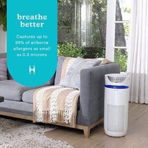 Homedics 5-in-1 UV-C Air Purifier - 360-Degree HEPA Filter for 1,659 Sq Ft, Extra Large Air Purifiers for Bedroom and Home, Essential Oil Pads, Built-In Timer, 5 Speed Settings for Large Rooms, White