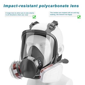 15 in1 Full Face Large Size Reusable Respirator,Widely Used in Organic Gas,Paint spary, Chemical,Woodworking,Same as 6000 7800 FF-400 6000DIN V-Series(for 6800 Respirator)