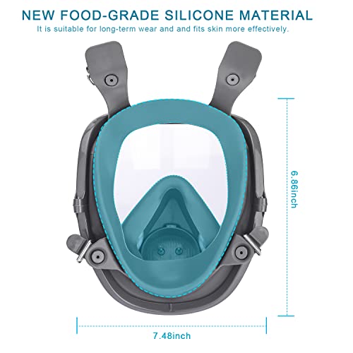 15 in1 Full Face Large Size Reusable Respirator,Widely Used in Organic Gas,Paint spary, Chemical,Woodworking,Same as 6000 7800 FF-400 6000DIN V-Series(for 6800 Respirator)