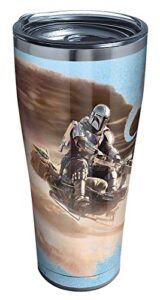 tervis triple walled star wars - the mandalorian desert ride insulated tumbler cup keeps drinks cold & hot, 30oz, stainless steel