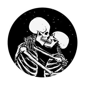 Skeleton Kissing Skull Couple Graphic Art Cool Goth-ic Gifts PopSockets PopGrip: Swappable Grip for Phones & Tablets