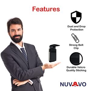 NUVAVO Cell Phone Holster Cell Phone Pouch for iPhone 14, 14 Pro, iPhone 13, 13 Pro, iPhone 12, 12 Pro, iPhone 11, XR, XS with Belt Clip Phone Belt Holder Pouch (Fits Phone with Otterbox Case on)