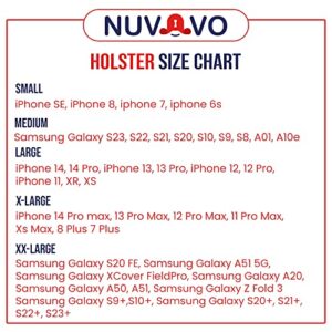 NUVAVO Cell Phone Holster Cell Phone Pouch for iPhone 14, 14 Pro, iPhone 13, 13 Pro, iPhone 12, 12 Pro, iPhone 11, XR, XS with Belt Clip Phone Belt Holder Pouch (Fits Phone with Otterbox Case on)