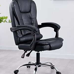 Santoll High Back Office Chair Adjustable Ergonomic Desk Chair with Padded Armrests,Executive PU Leather Swivel Task Chair with Lumbar Support (Black)