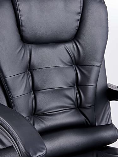 Santoll High Back Office Chair Adjustable Ergonomic Desk Chair with Padded Armrests,Executive PU Leather Swivel Task Chair with Lumbar Support (Black)