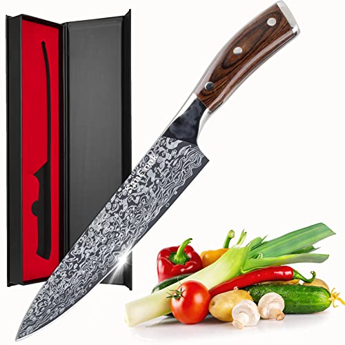 SanCook Chef Knife Kitchen Knife 8 Inch Sharp Professional Knife, Chefs Knife German High Carbon Stainless Steel 4116 Knives with Ergonomic Handle Chef Gifts for Christmas