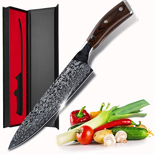 SanCook Chef Knife Kitchen Knife 8 Inch Sharp Professional Knife, Chefs Knife German High Carbon Stainless Steel 4116 Knives with Ergonomic Handle Chef Gifts for Christmas