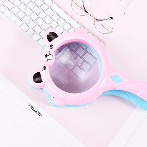 2 PC Children's Students Reading Magnifying Glass Hand-held Handle Foldable Kids Magnifying Glass Magnifying Glasses are Great for Read, Coins, Stamps, Map, Inspection (Blue+Pink)