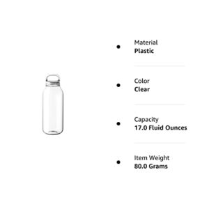 KINTO 20391 Water Bottle, Clear, 16.9 fl oz (500 ml)