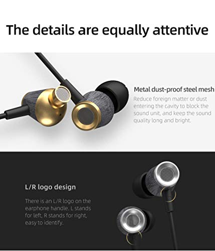 CCA CST in-Ear Earbud Headphones Dual Magnetic Dynamic Crystal-Clear Sound, Ergonomic Comfort-Fi for Computer & Laptop, Noise Isolating Earphones for Android Cell Phone (Gold No Mic) …