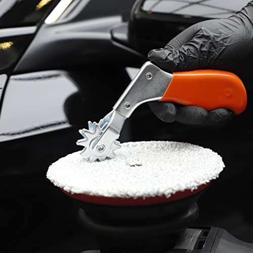 SPTA Polishing Pad Conditioning Brush, Polishing Spur Tool Set,Wool Buffing Pad Cleaning Spur Tool+ Foam Pad Brush, Car Buffing Pad Professional Cleaning Tool for Buffing Pads and Woolen Pads