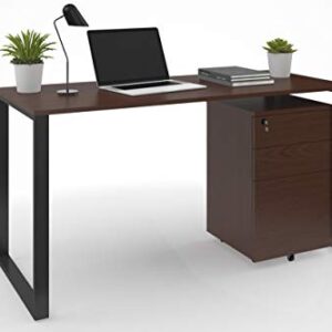 HON Basyx Commercial-Grade Executive Desk, 55", Walnut